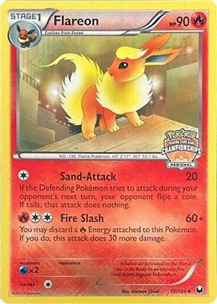 Flareon 012/108  - Reverse Holofoil League & Championship Cards - Promo