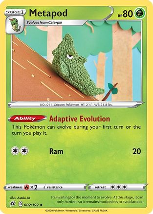 Metapod 002/192  SWSH02 Rebel Clash - Uncommon