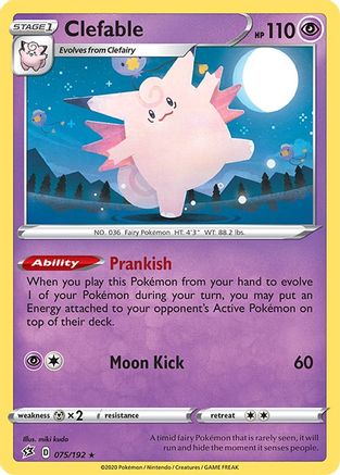 Clefable 075/192  - Reverse Holofoil SWSH02 Rebel Clash - Holo Rare