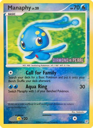 Manaphy 009/130  - Reverse Holofoil Burger King Promos - Promo