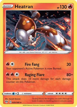 Heatran 025/189  - Reverse Holofoil SWSH03 Darkness Ablaze - Holo Rare