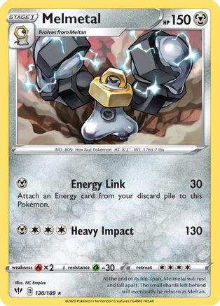 Melmetal 130/189  SWSH03 Darkness Ablaze - Rare
