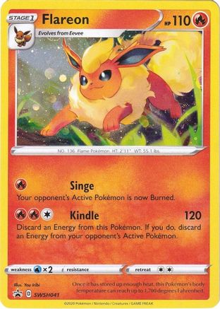 Flareon SWSH041  - Holofoil SWSH Sword & Shield Promo Cards - Promo