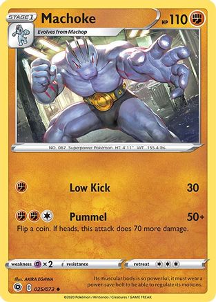 Machoke 025/73  - Reverse Holofoil Champions Path - Uncommon