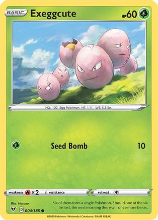Exeggcute 004/185  - Reverse Holofoil SWSH04 Vivid Voltage - Common