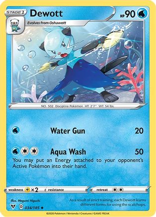 Dewott 034/185  - Reverse Holofoil SWSH04 Vivid Voltage - Uncommon