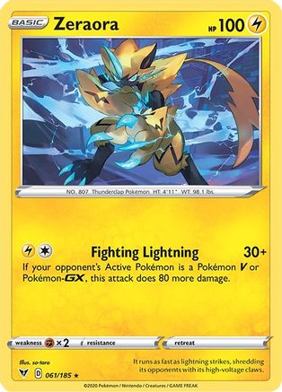 Zeraora 061/185  - Reverse Holofoil SWSH04 Vivid Voltage - Holo Rare