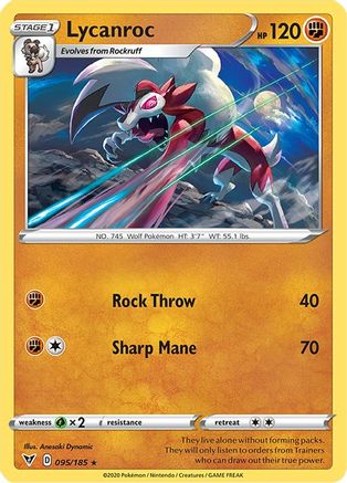 Lycanroc 095/185  SWSH04 Vivid Voltage - Rare