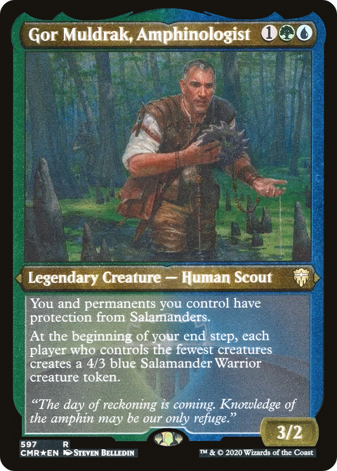 Gor Muldrak, Amphinologist (Foil Etched) (CMR-597) - Commander Legends Etched Foil