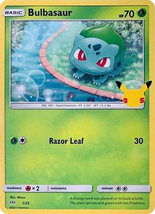 Bulbasaur 001/25  McDonalds 25th Anniversary Promos - Promo