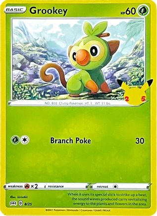 Grookey 008/25  - Holofoil McDonalds 25th Anniversary Promos - Promo
