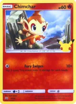 Chimchar 012/25  - Holofoil McDonalds 25th Anniversary Promos - Promo