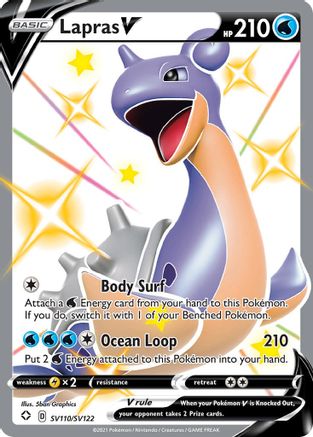 Lapras V SV110/SV122  - Holofoil Shining Fates Shiny Vault - Shiny Holo Rare