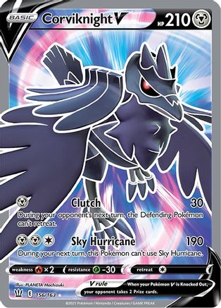 Corviknight V (Full Art) 156/163  - Holofoil SWSH05 Battle Styles - Ultra Rare