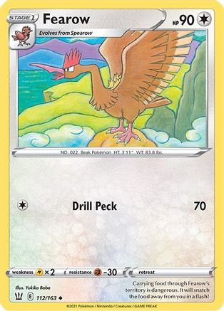 Fearow 112/163  - Reverse Holofoil SWSH05 Battle Styles - Uncommon