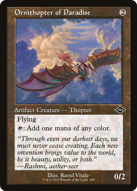 Ornithopter of Paradise (Retro Frame) (MH2-430) - Modern Horizons 2 Etched Foil