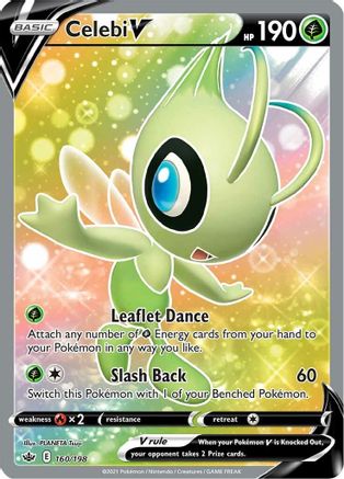 Celebi V (Full Art) 160/198  - Holofoil SWSH06 Chilling Reign - Ultra Rare