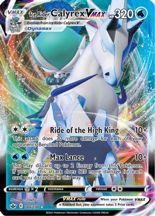 Ice Rider Calyrex VMAX 046/198  - Holofoil SWSH06 Chilling Reign - Ultra Rare