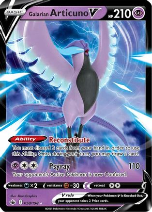 Galarian Articuno V 058/198  - Holofoil SWSH06 Chilling Reign - Ultra Rare