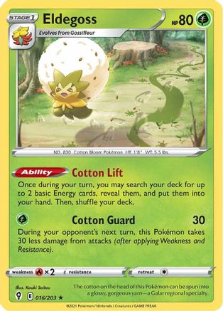 Eldegoss 016/203  - Holofoil SWSH07 Evolving Skies - Holo Rare