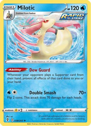 Milotic 038/203  SWSH07 Evolving Skies - Rare