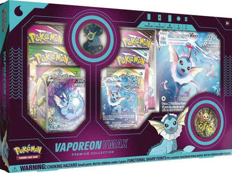 POKEMON TCG SWORD & SHIELD VAPOREON VMAX PREMIUM COLLECTION