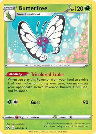 Butterfree 003/264  - Reverse Holofoil SWSH08 Fusion Strike - Holo Rare