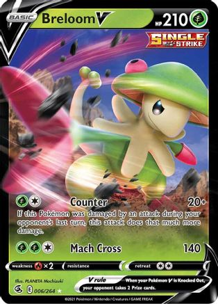 Breloom V 006/264  - Holofoil SWSH08 Fusion Strike - Ultra Rare