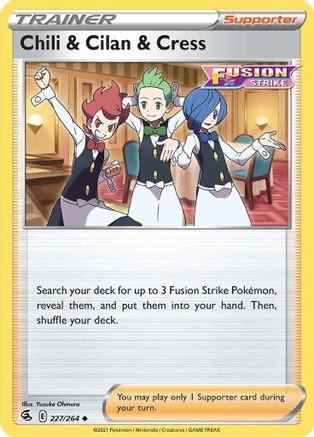 Chili & Cilan & Cress 227/264  SWSH08 Fusion Strike - Uncommon