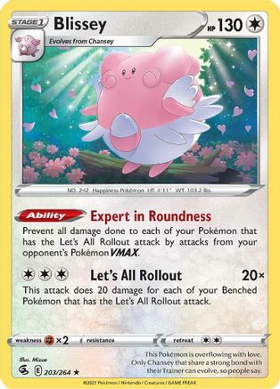 Blissey 203/264  - Reverse Holofoil SWSH08 Fusion Strike - Rare
