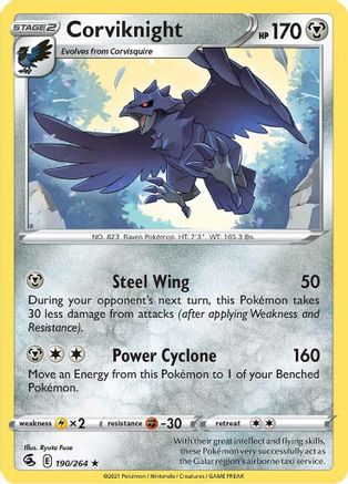 Corviknight 190/264  SWSH08 Fusion Strike - Rare