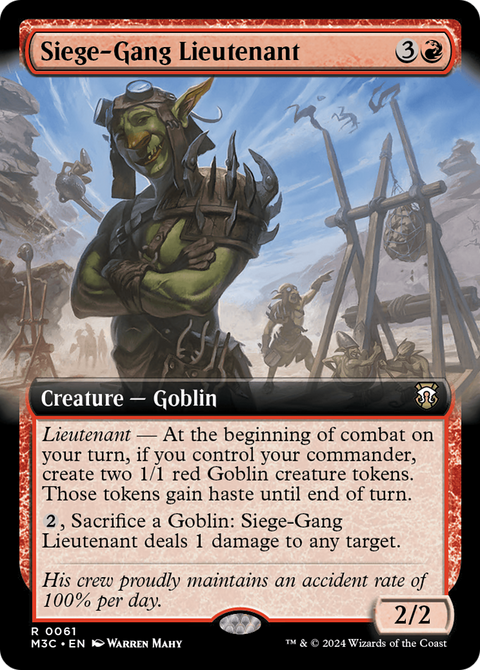 Siege-Gang Lieutenant (Extended Art) (M3C-061) - Modern Horizons 3 Commander: (Extended Art)