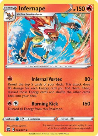 Infernape 026/172  Deck Exclusives - Rare