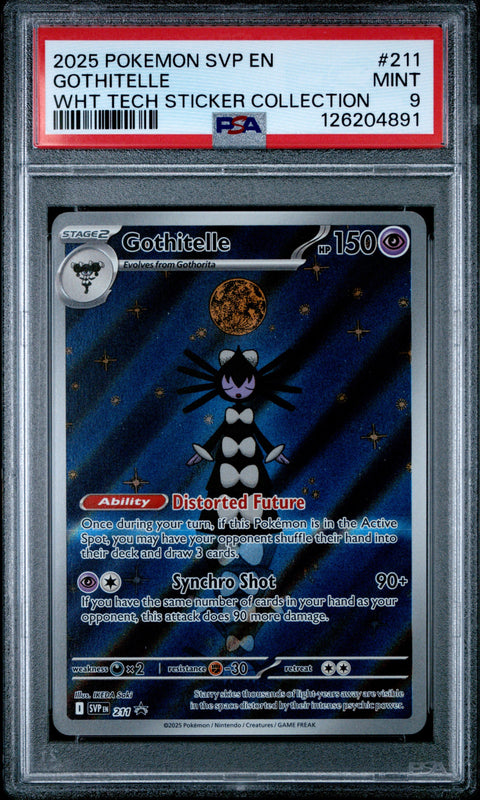 2025 POKEMON SVP EN-SV BLACK STAR PROMO #211 GOTHITELLE WHT TECH STICKER COLLECTION PSA 9
