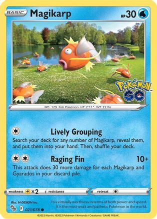 Magikarp 021/078  - Reverse Holofoil Pokemon GO - Common
