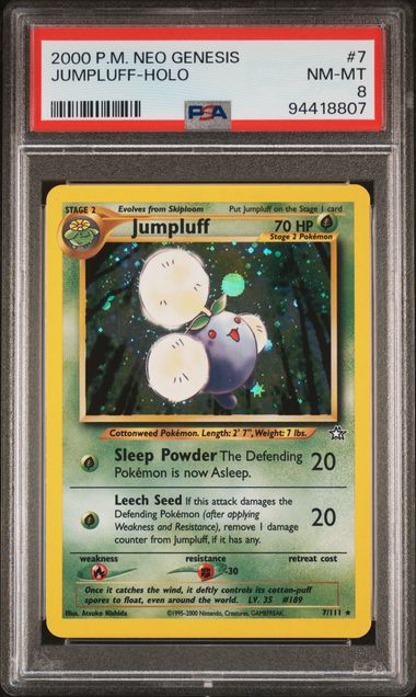 2000 POKEMON NEO GENESIS #7 JUMPLUFF-HOLO PSA 8