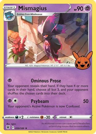 Mismagius 059/189  - Holofoil Trick or Trade BOOster Bundle - Promo