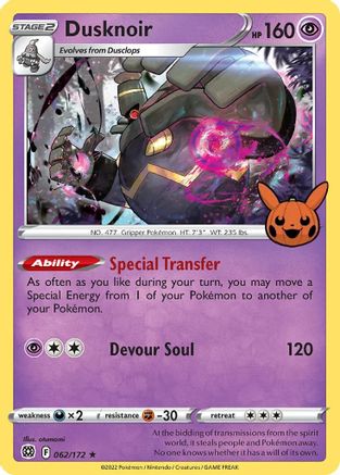 Dusknoir 062/172  - Holofoil Trick or Trade BOOster Bundle - Promo