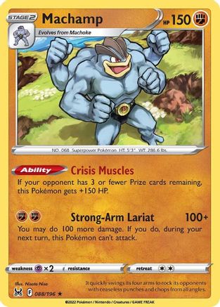 Machamp 088/196  - Reverse Holofoil SWSH11 Lost Origin - Holo Rare
