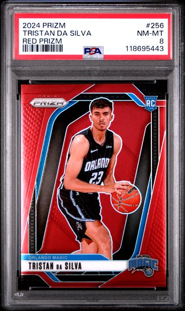 2024 PANINI PRIZM #256 TRISTAN DA SILVA RED PRIZM PSA 8