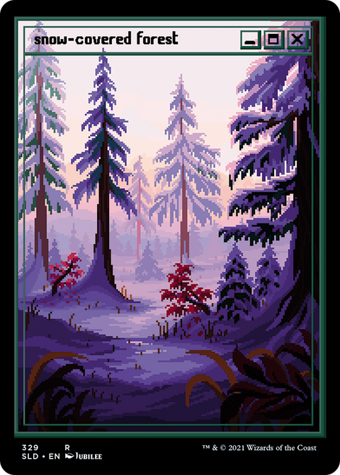 Snow-Covered Forest (PixelSnowLands.jpg) (SLD-329) - Secret Lair Drop