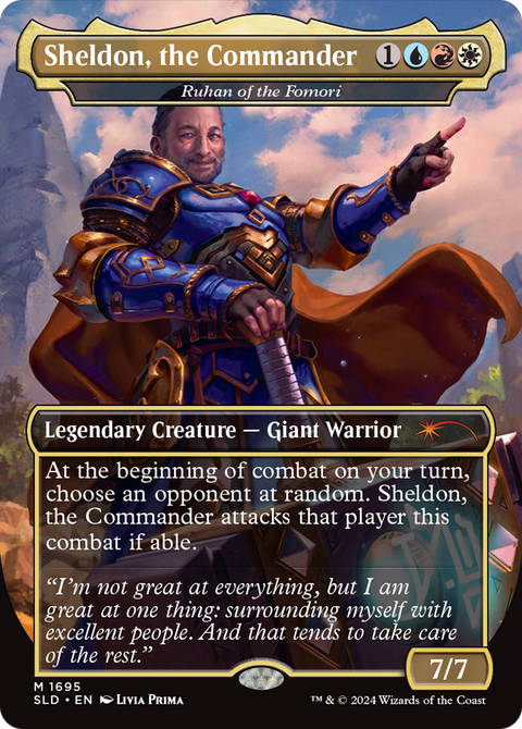 Sheldon, the Commander - Ruhan of the Fomori (SLD-1695) - Secret Lair Drop / Sheldon, the Commander (Borderless) Foil