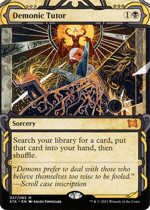 Demonic Tutor (STA-027) - Strixhaven Mystical Archive: (Showcase) (Borderless) Foil