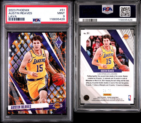 2023 PANINI PHOENIX #51 AUSTIN REAVES LAVA PSA 9