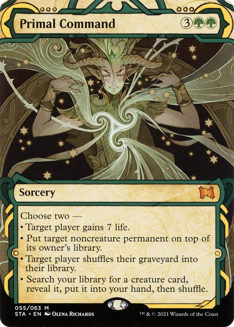 Primal Command (STA-055) - Strixhaven Mystical Archive: (Showcase) (Borderless) Foil