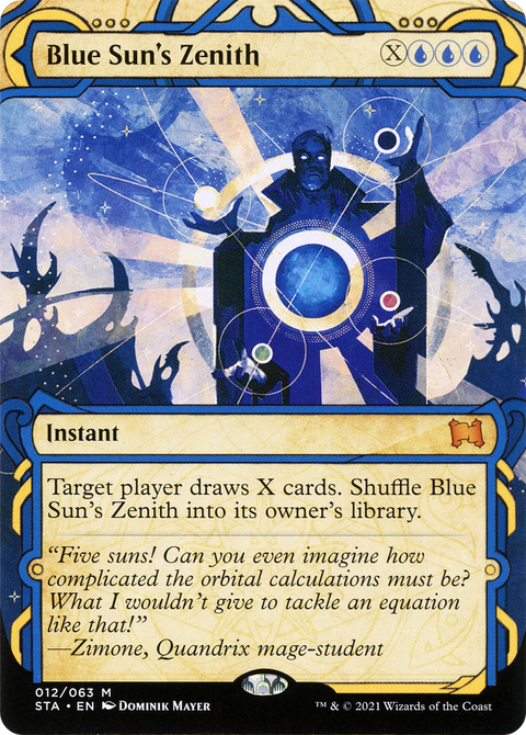 Blue Sun's Zenith (STA-012) - Strixhaven Mystical Archive: (Showcase) (Borderless)