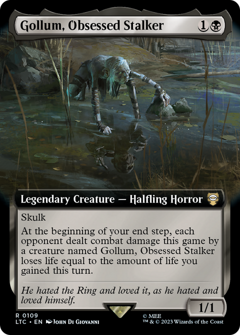 Gollum, Obsessed Stalker (Extended Art) (LTC-109) - Tales of Middle-earth Commander: (Extended Art) Foil