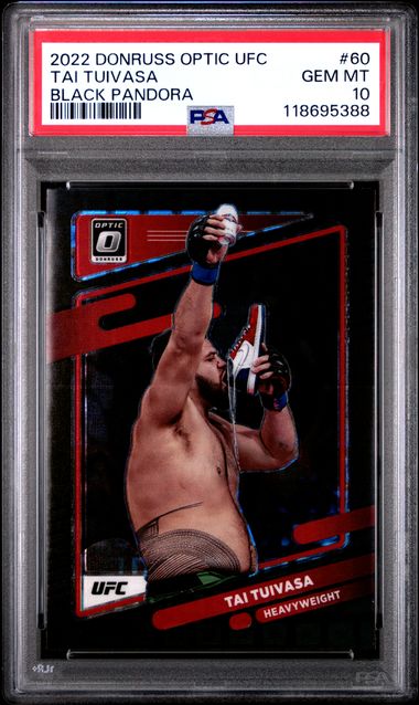 2022 PANINI DONRUSS OPTIC UFC #60 TAI TUIVASA BLACK PANDORA PSA 10