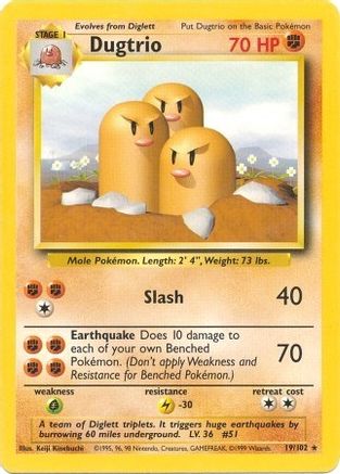 Dugtrio 019/102  Base Set - Rare