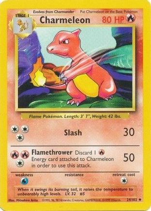 Charmeleon 024/102  Base Set - Uncommon